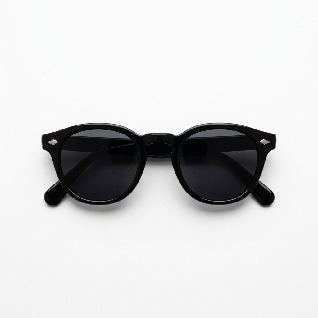 Madera Classic Midnight Black sunglasses top-down view