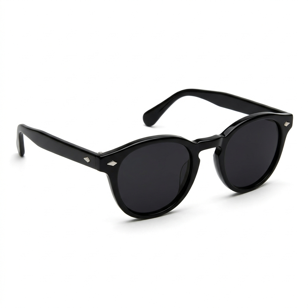 Madera Classic Midnight Black sunglasses three-quarter angle view