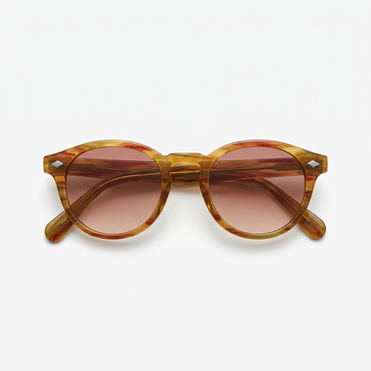 Madera Classic Champagne Wood sunglasses top-down view