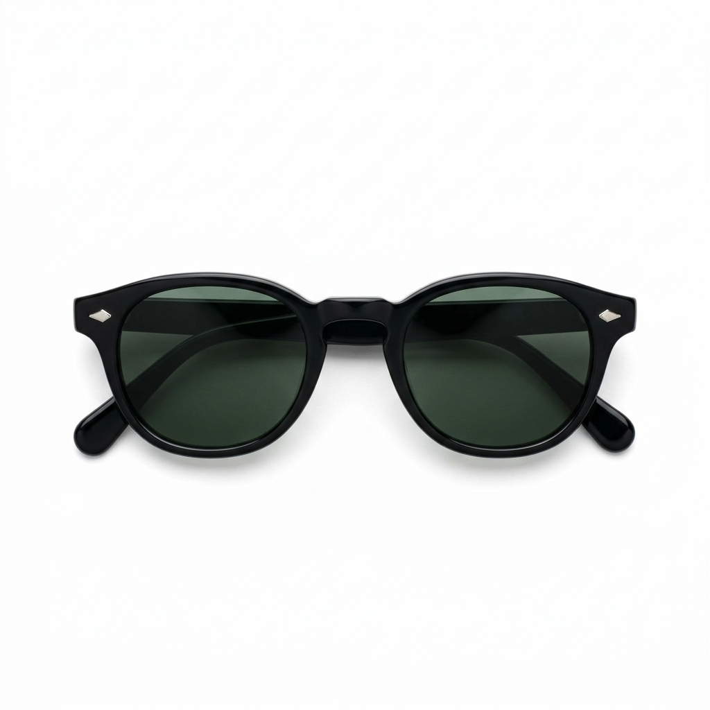 Madera Classic Forest Green sunglasses top-down view