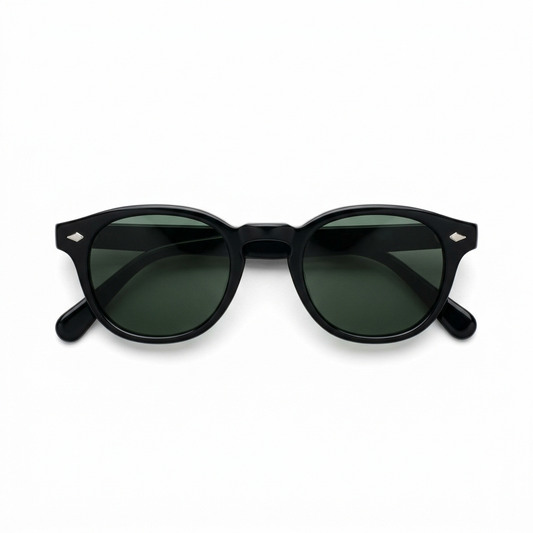 Madera Classic Forest Green sunglasses top-down view